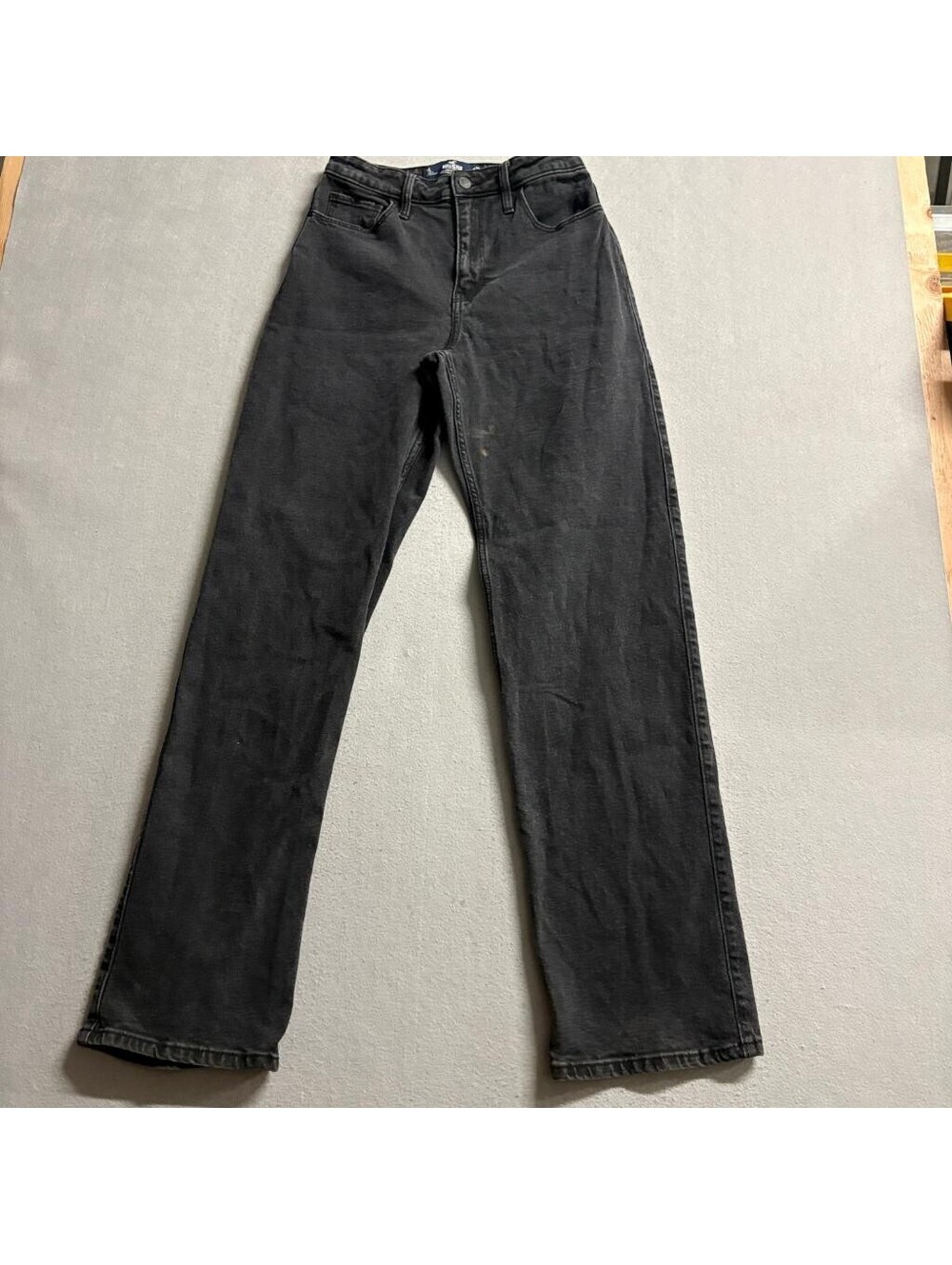 Hollister High Rise Dad Jeans Womens 5L W27 L33 Black Vintage Stretch Denim